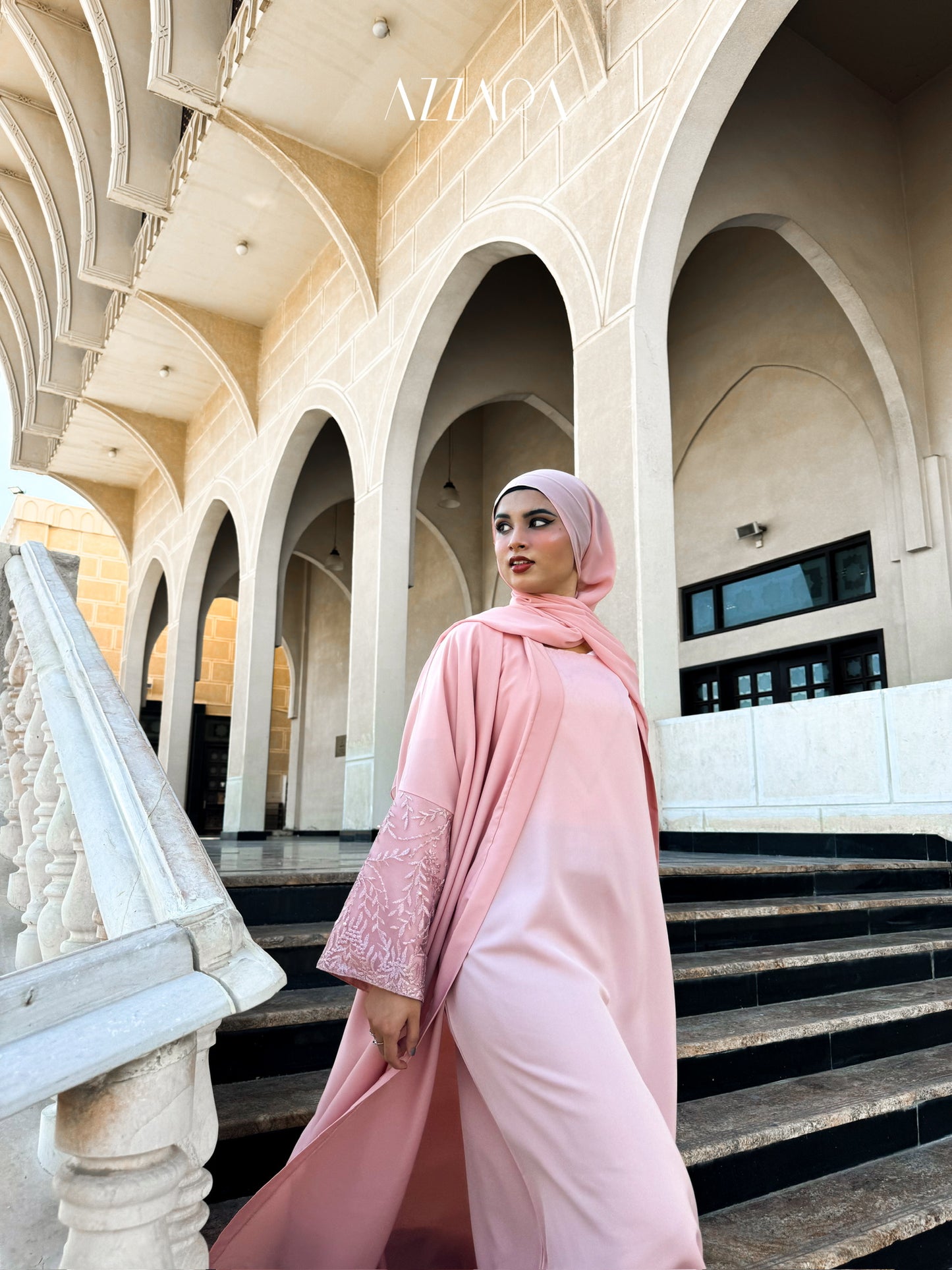 (F002) Florista - Rose Lace with Pearls (Double Abaya)