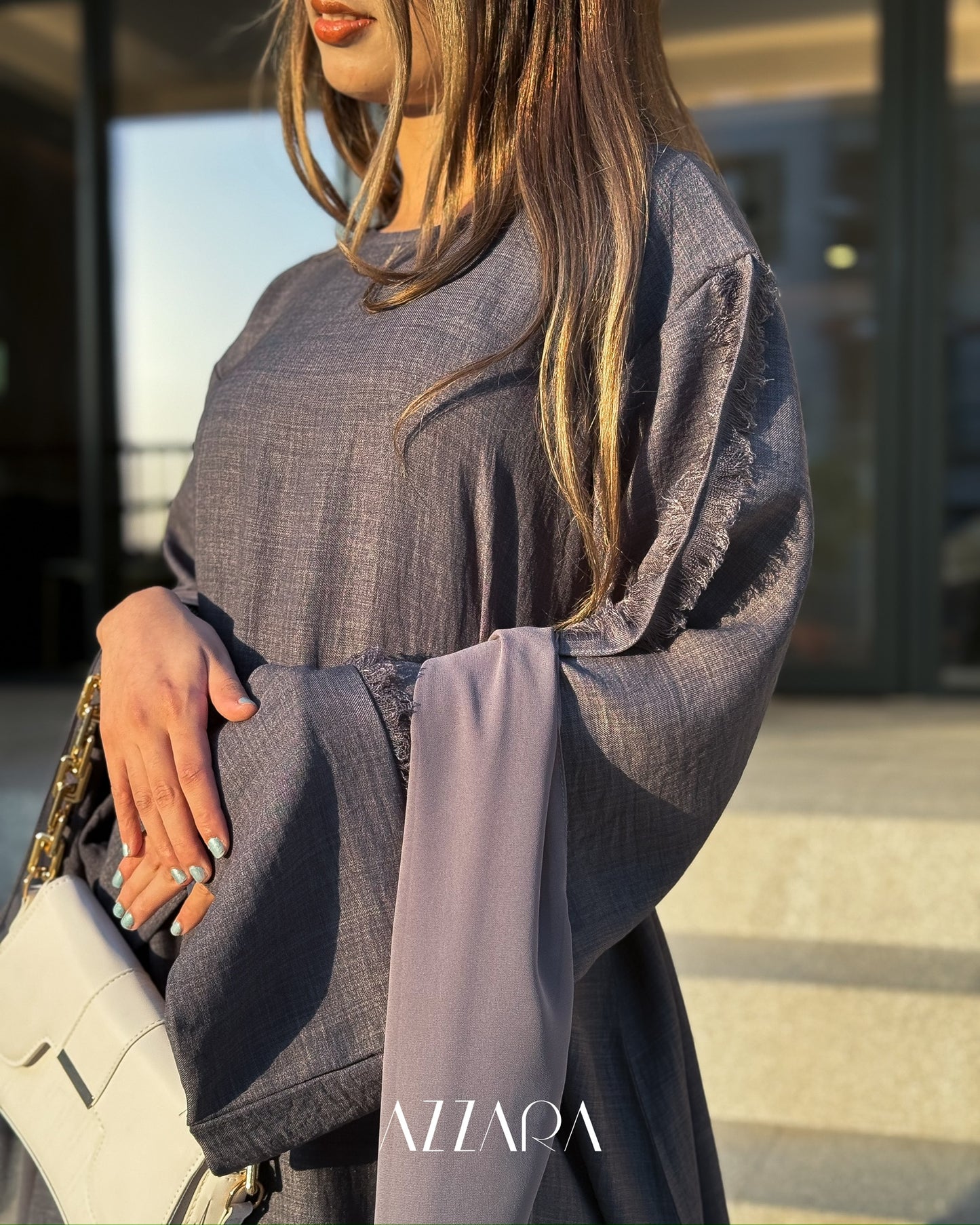 (F015) Madina - Comfort with Frayed-Split Sleeve Linen