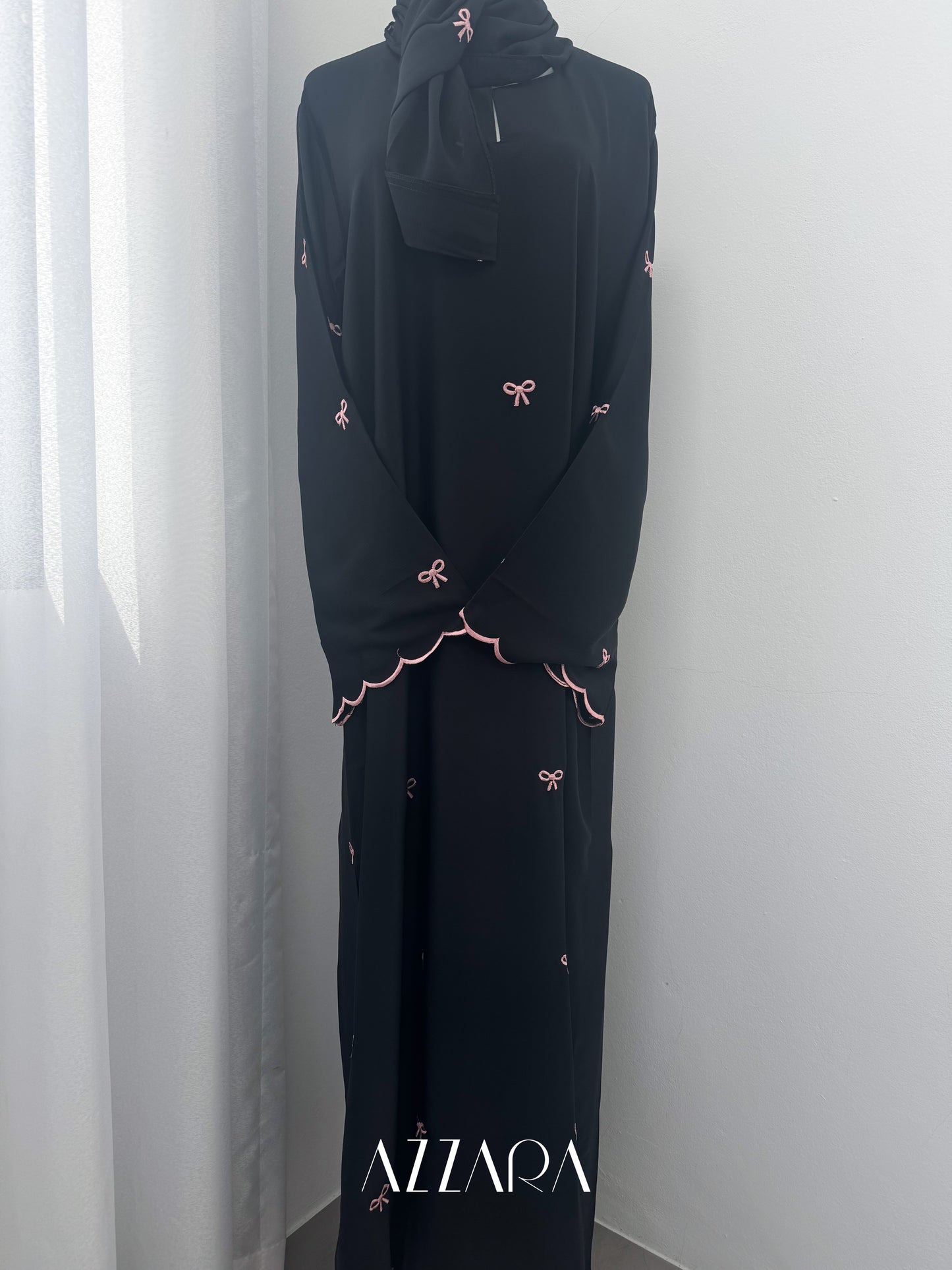 Sahara Abaya (D060) - Black Coquette