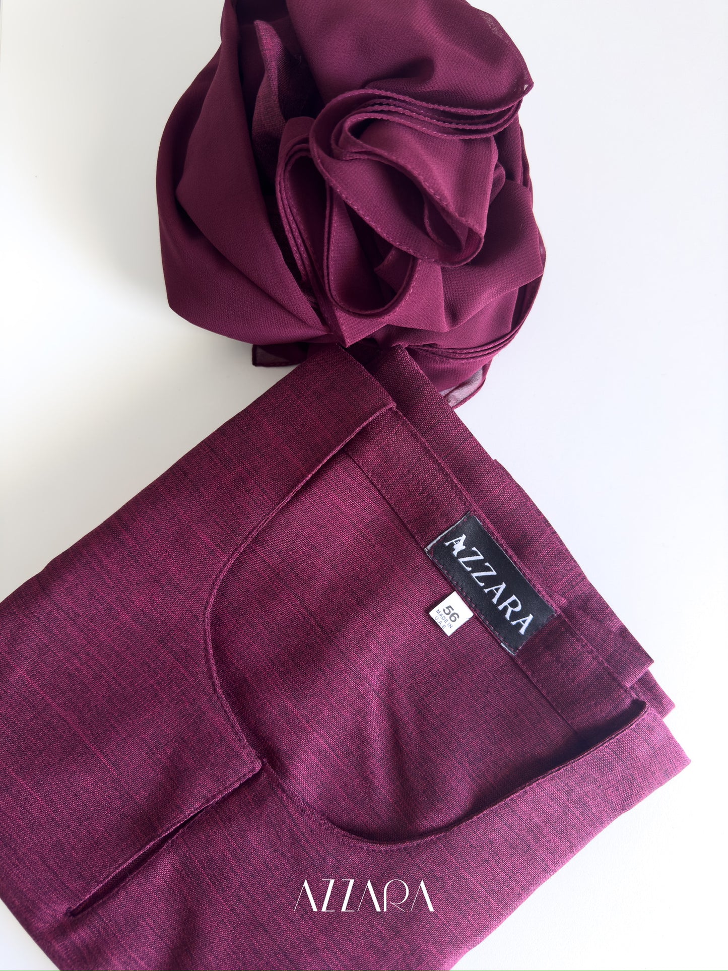 Modest Essential (F007) - Maroon Oak Linen Abaya