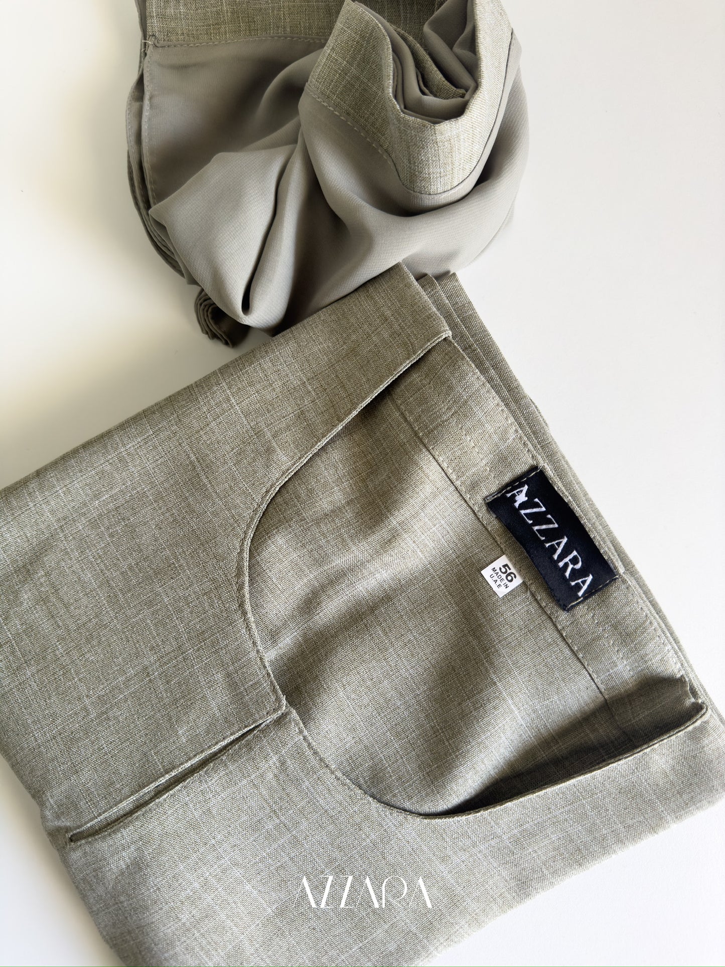 Modest Essential (F007) - Apple Green Linen Abaya