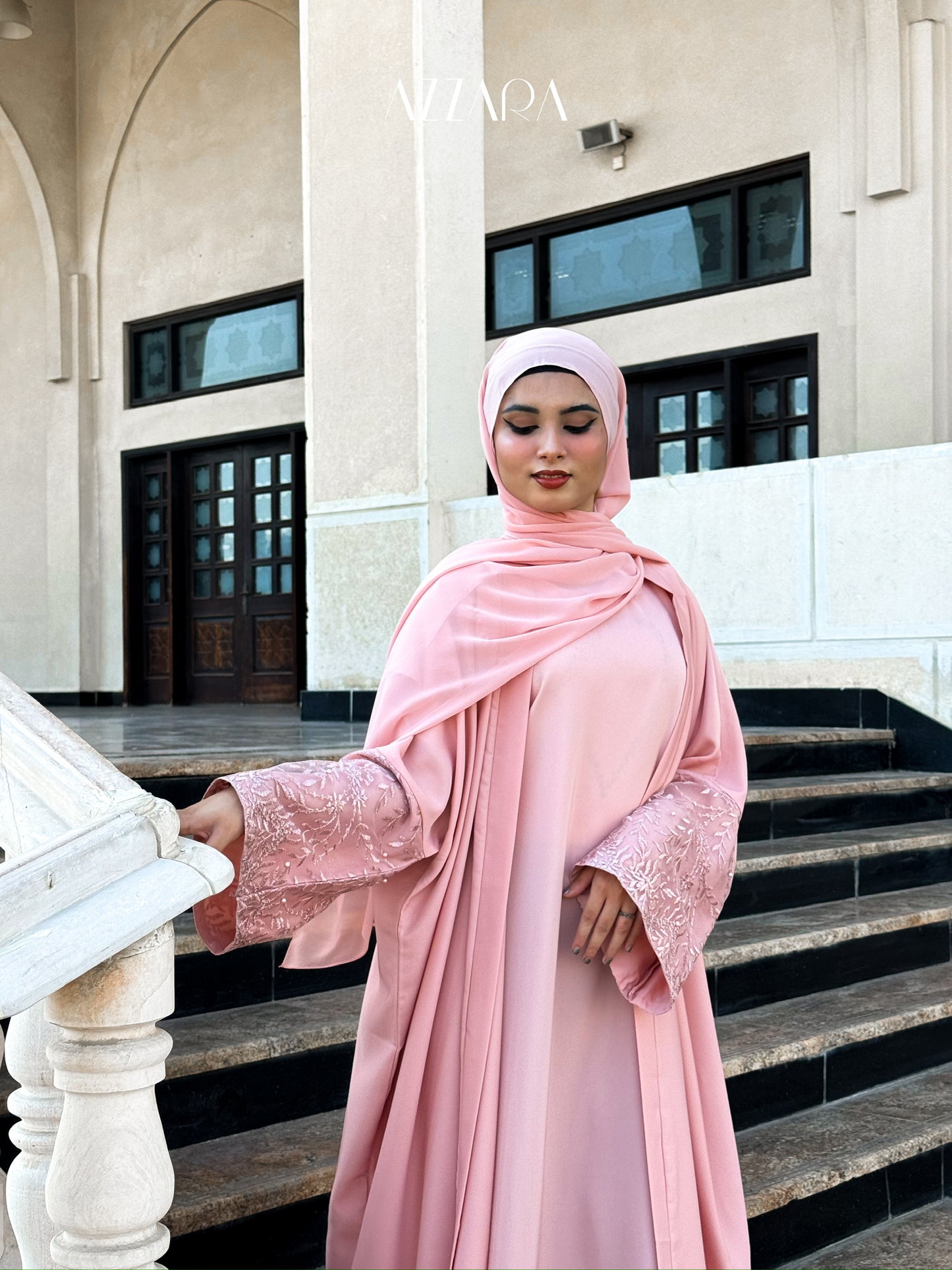(F002) Florista - Rose Lace with Pearls (Double Abaya)