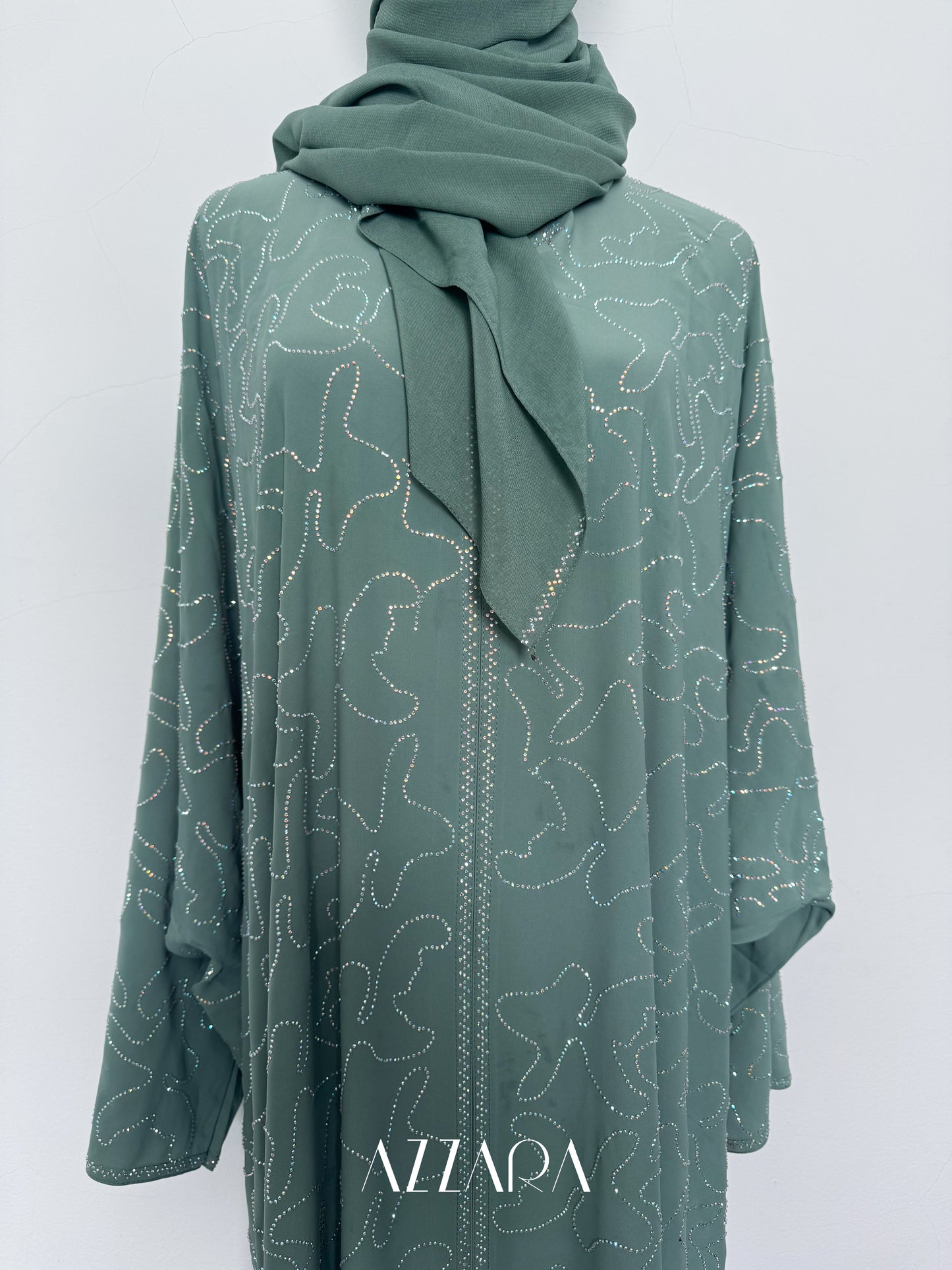 (B022) Crystal Wave in Greenish Teal