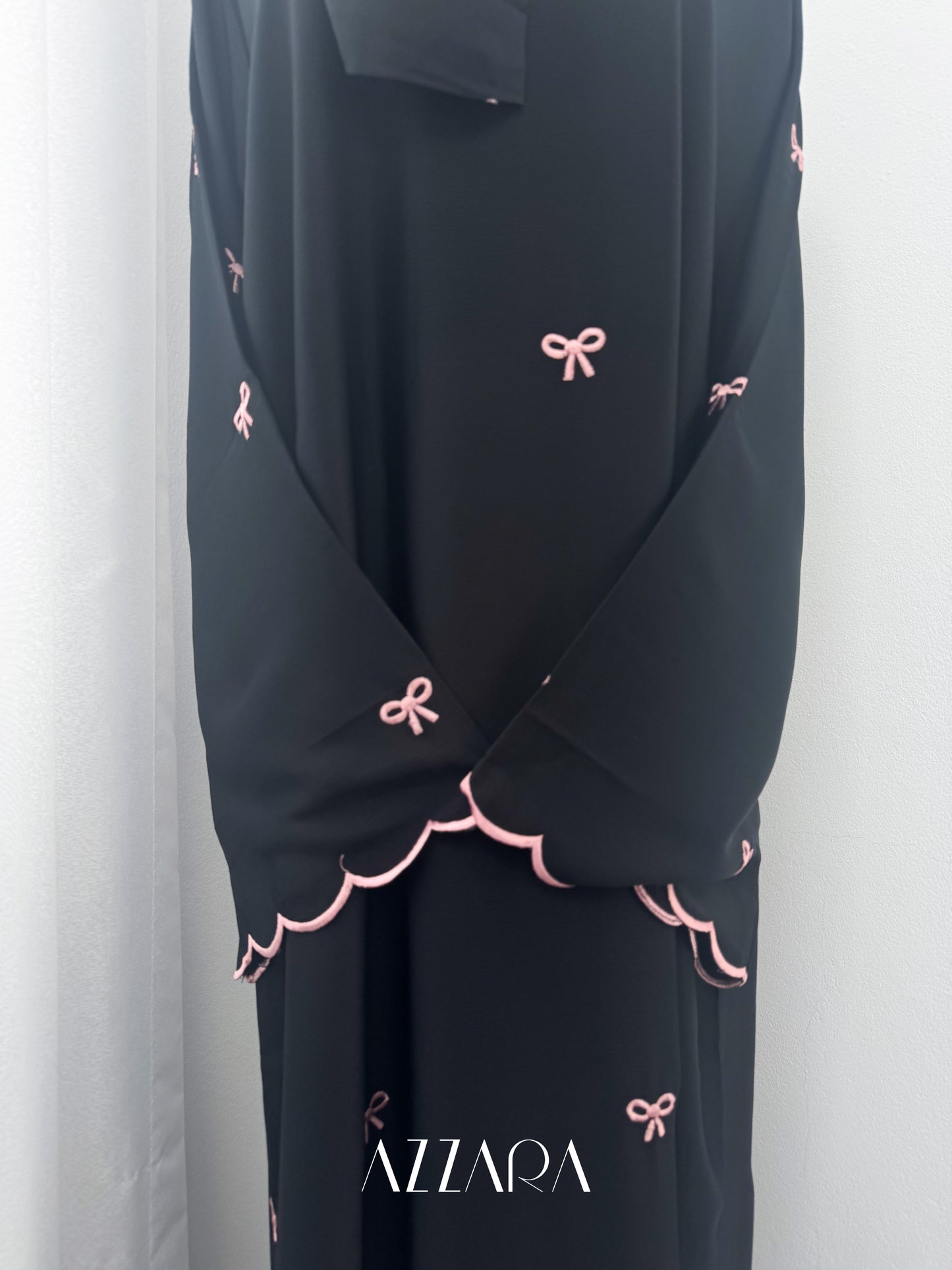 Sahara Abaya (D060) - Black Coquette