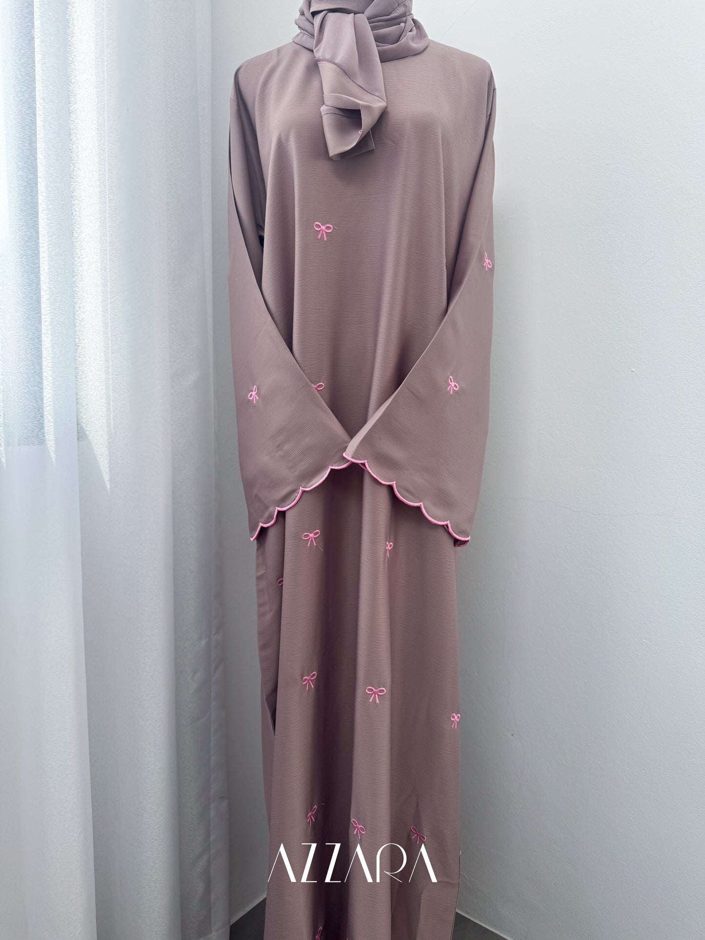 Sahara Abaya (D061) - Beige Coquette