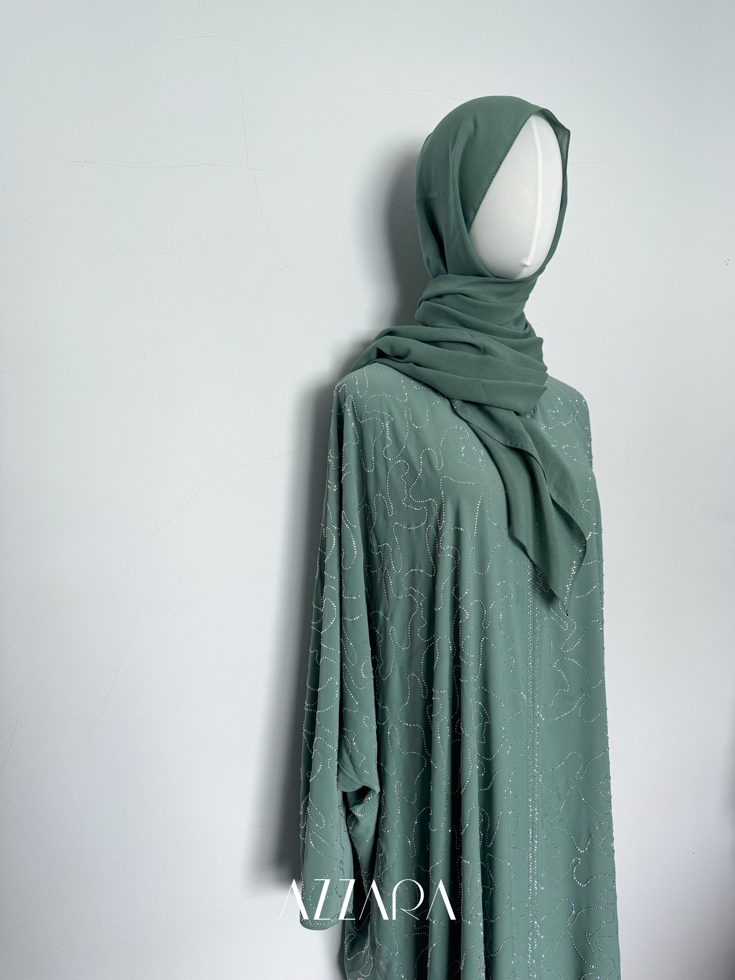 (B022) Crystal Wave in Greenish Teal