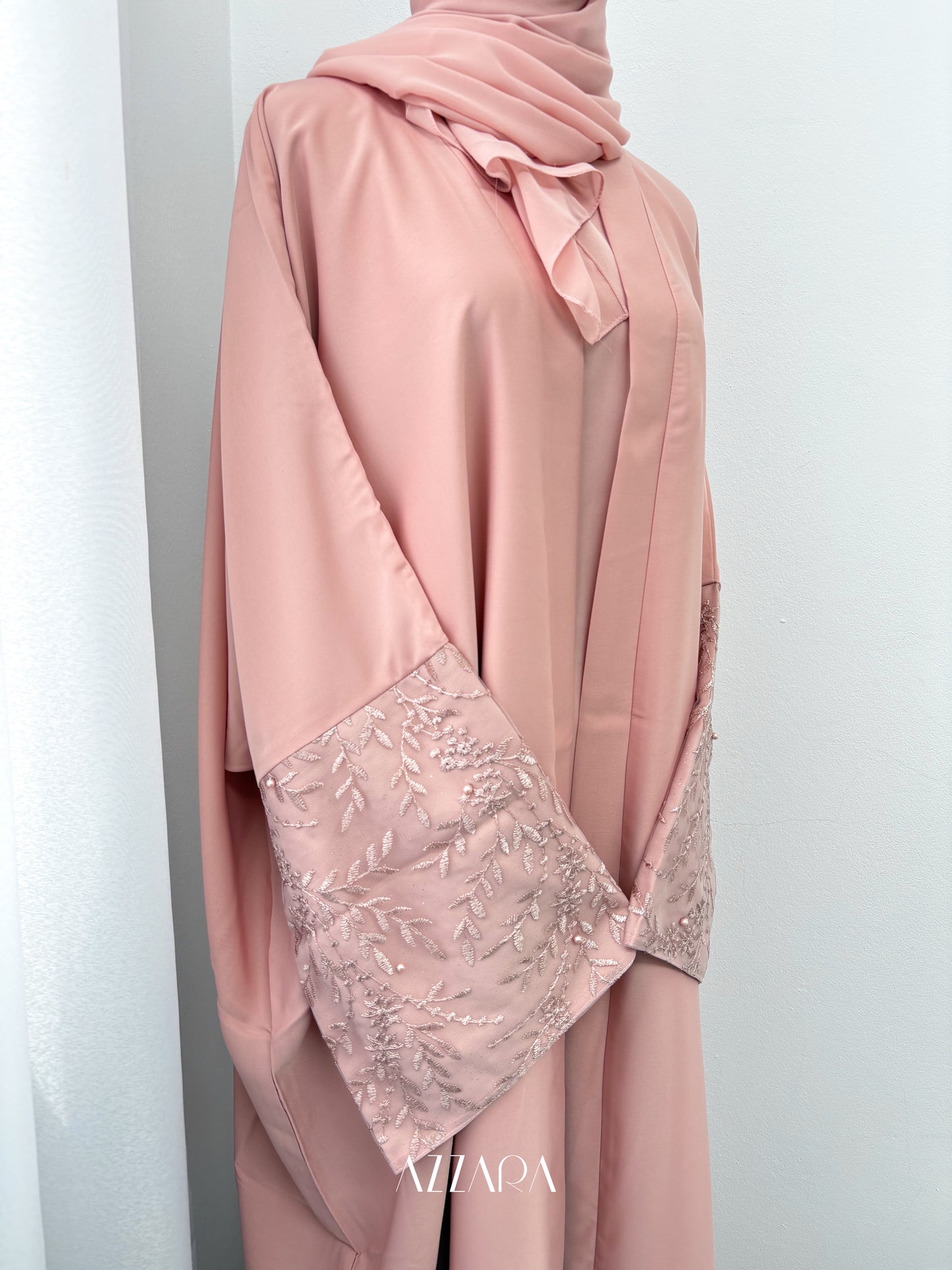 (F002) Florista - Rose Lace with Pearls (Double Abaya)