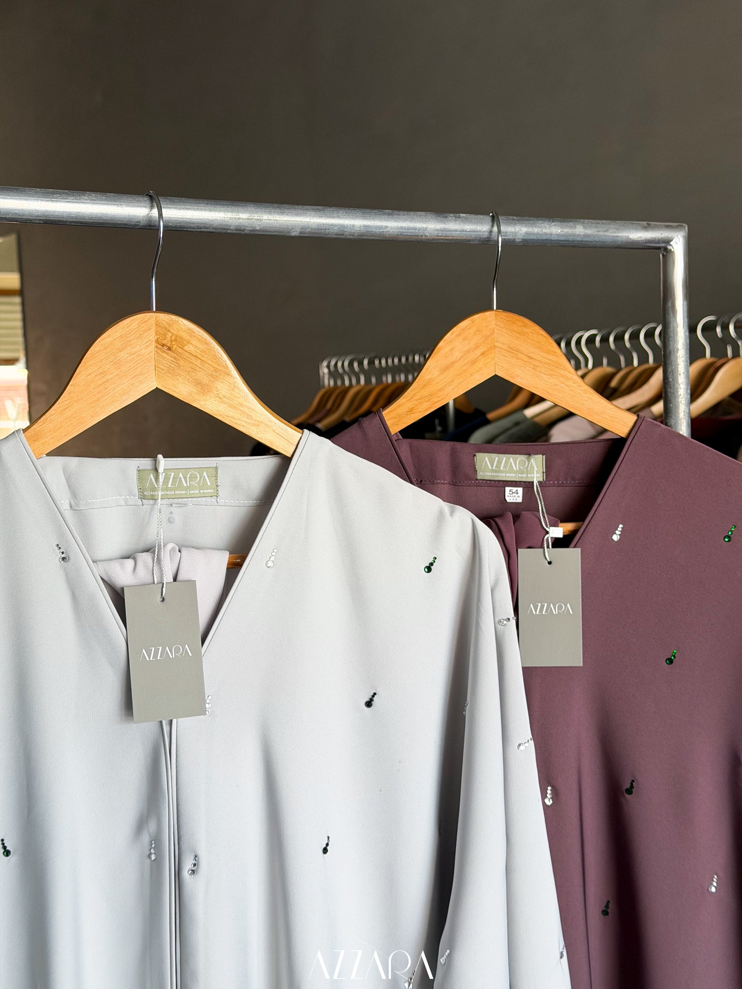 (N049) Mood: Abaya - Brown Swarovski Teardrops