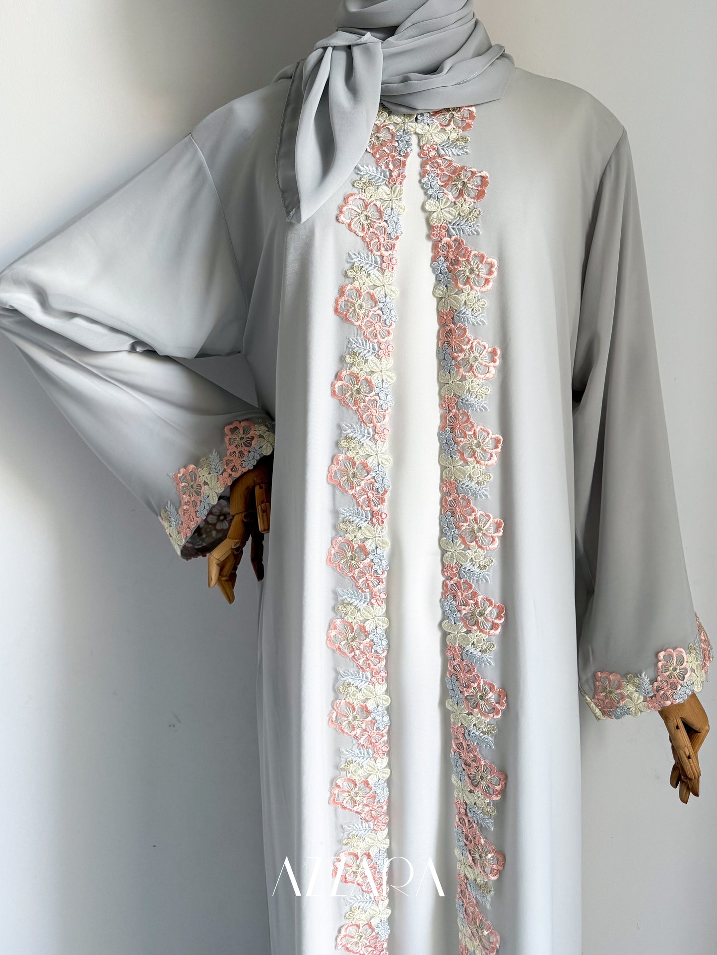 (B017) Dusty Hues - Double Chiffon Nida Blue