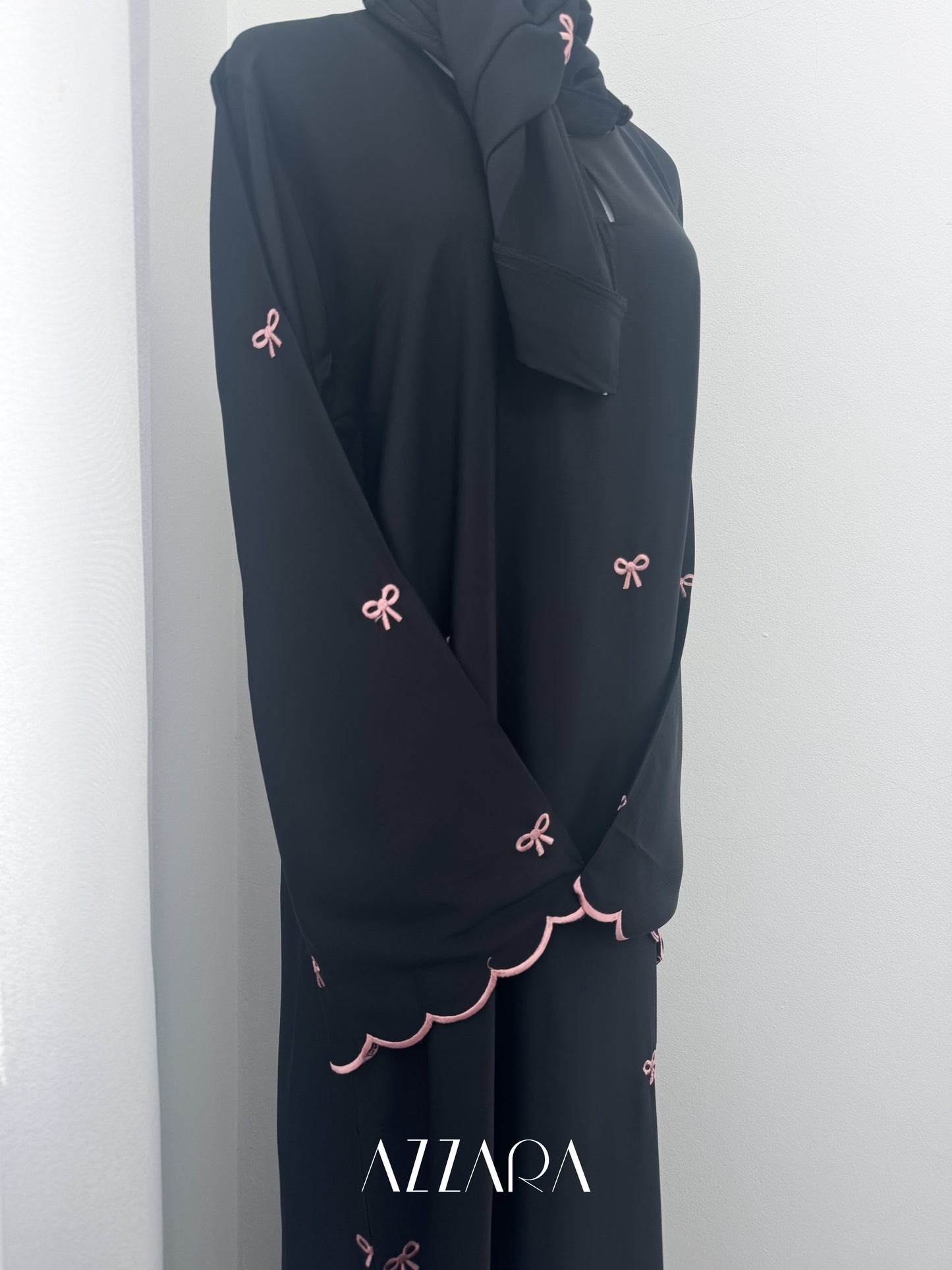 Sahara Abaya (D060) - Black Coquette
