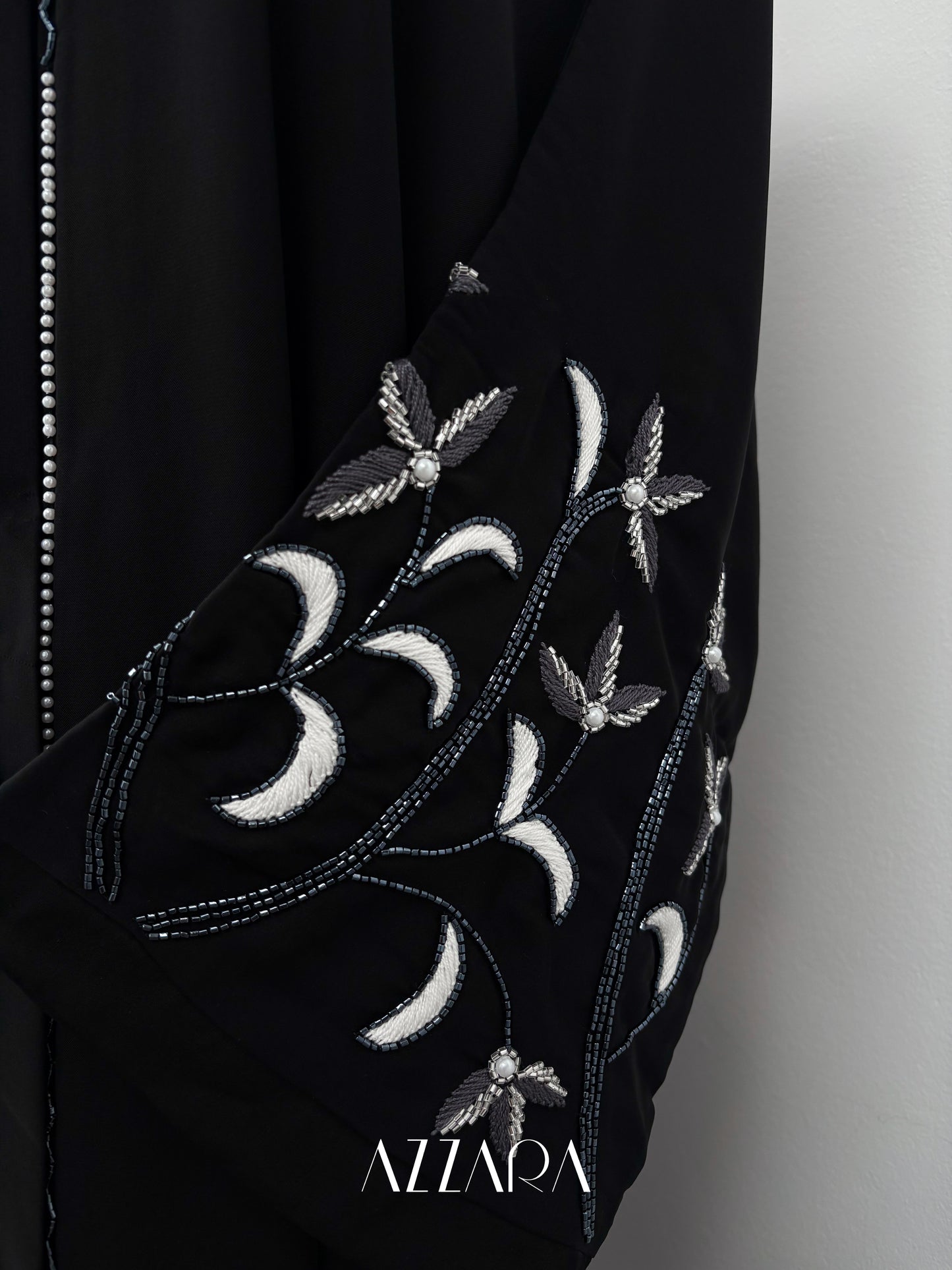 Sahara Abaya (D065) - Black handworks abaya