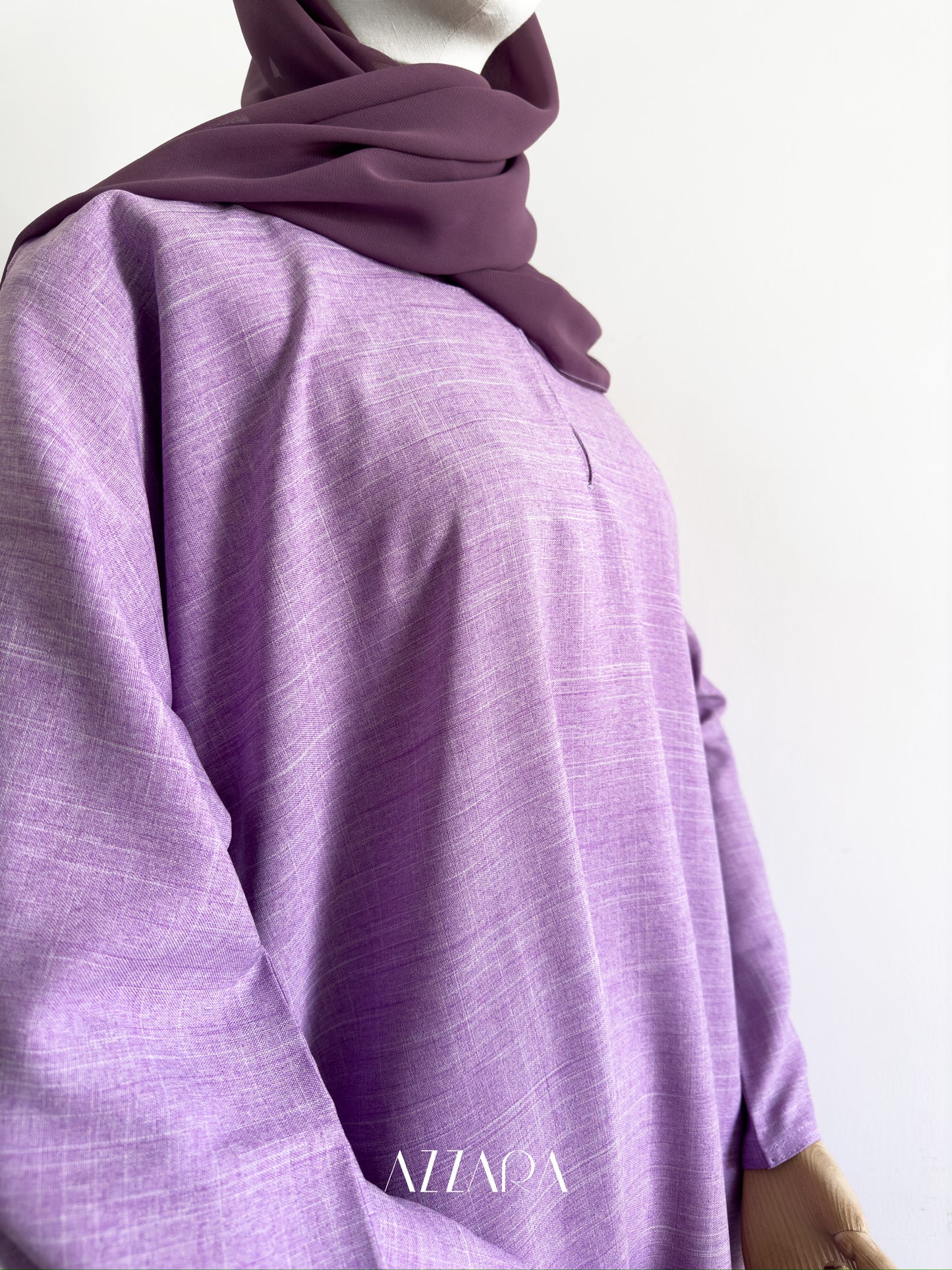 Modest Essential (F007) - Rich Purple Linen Abaya