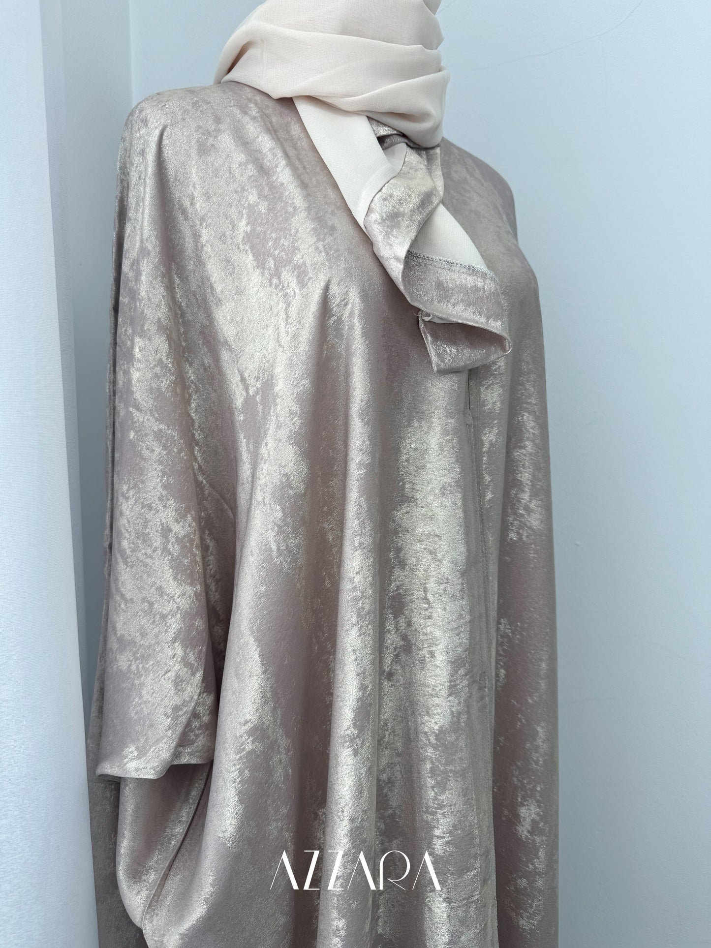 Sahara Abaya (D052) - Golden Beige Shimmer Batwing