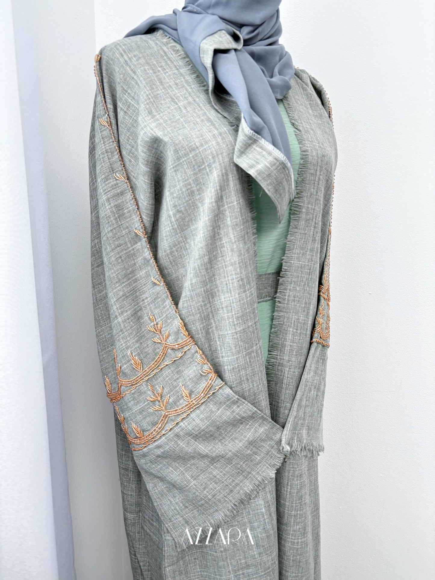 Sahara Abaya (D086) - Mint Green