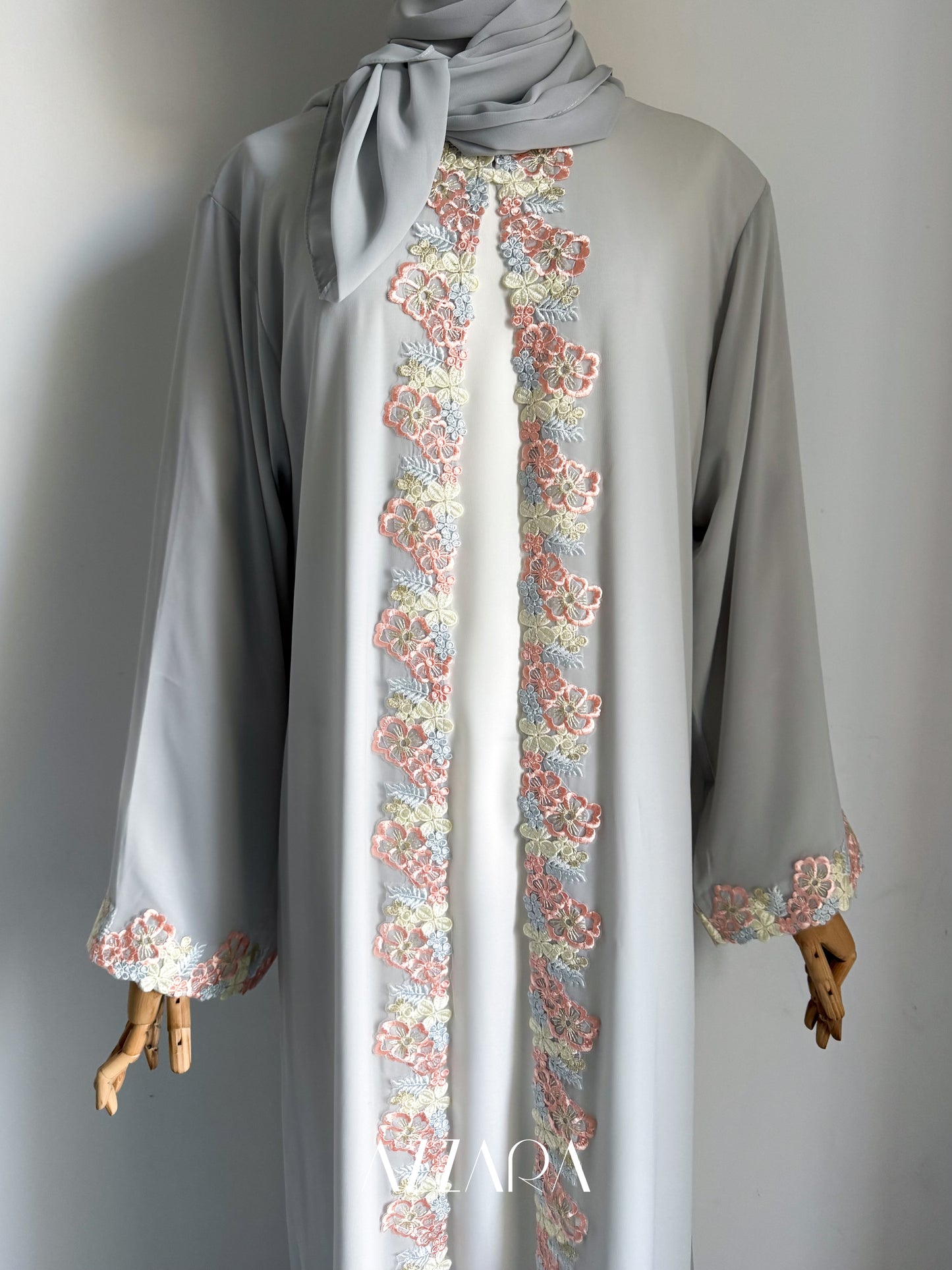 (B017) Dusty Hues - Double Chiffon Nida Blue