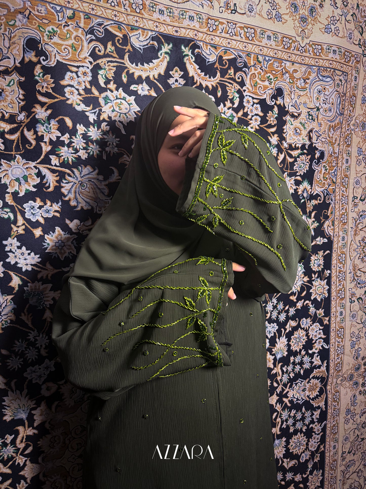 (N035) Zahraat Premium in Myrtle Green