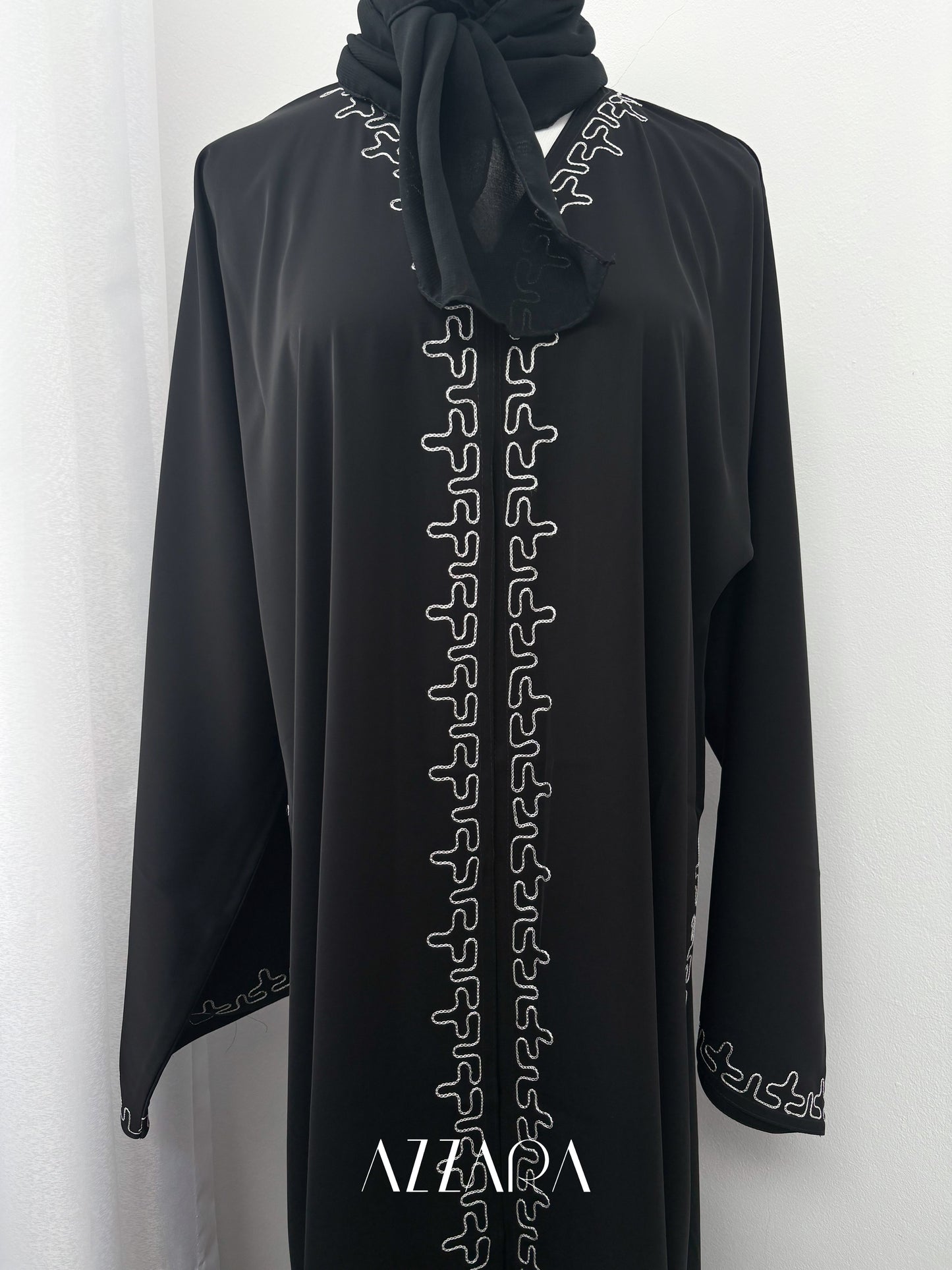 Sahara Abaya (D067) - Black Embroid Abaya