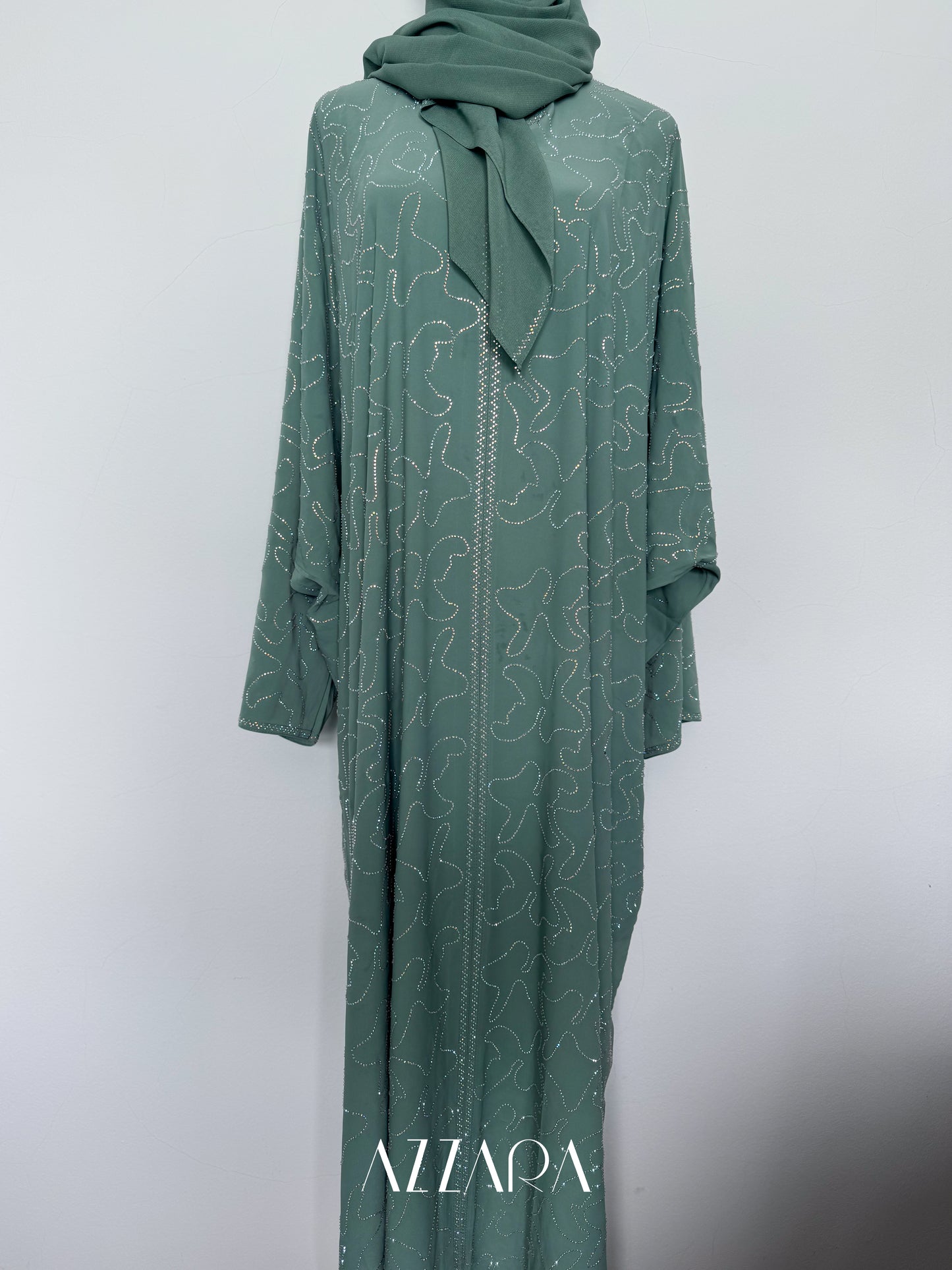 (B022) Crystal Wave in Greenish Teal