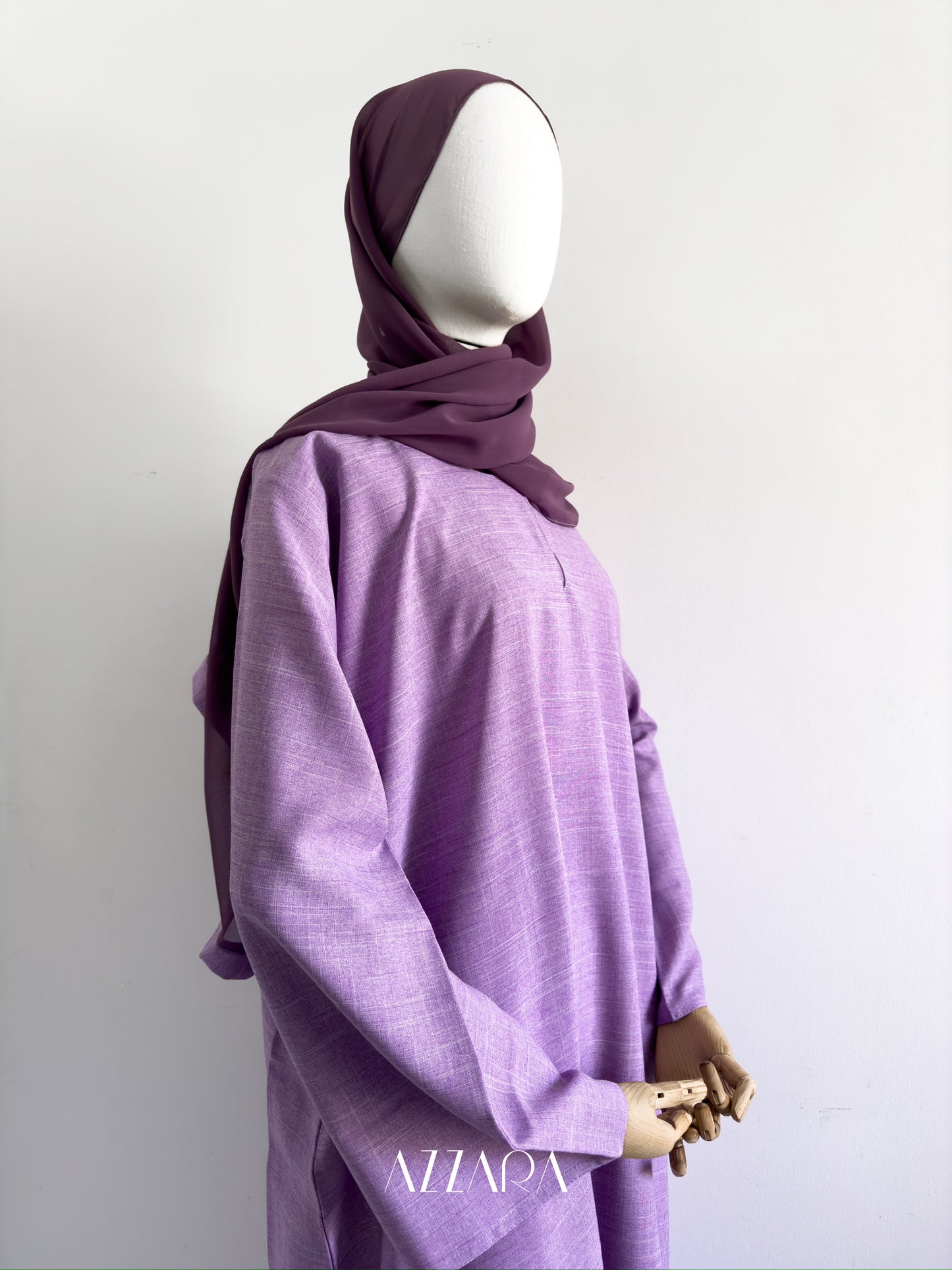 Modest Essential (F007) - Rich Purple Linen Abaya