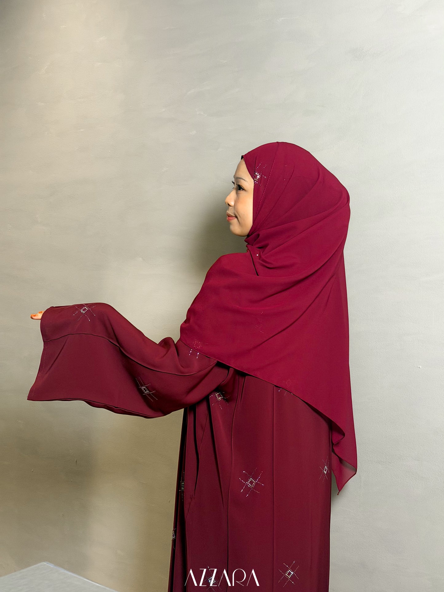 (L026) - Nara Diamond in Dark Burgundy (Swarovski)