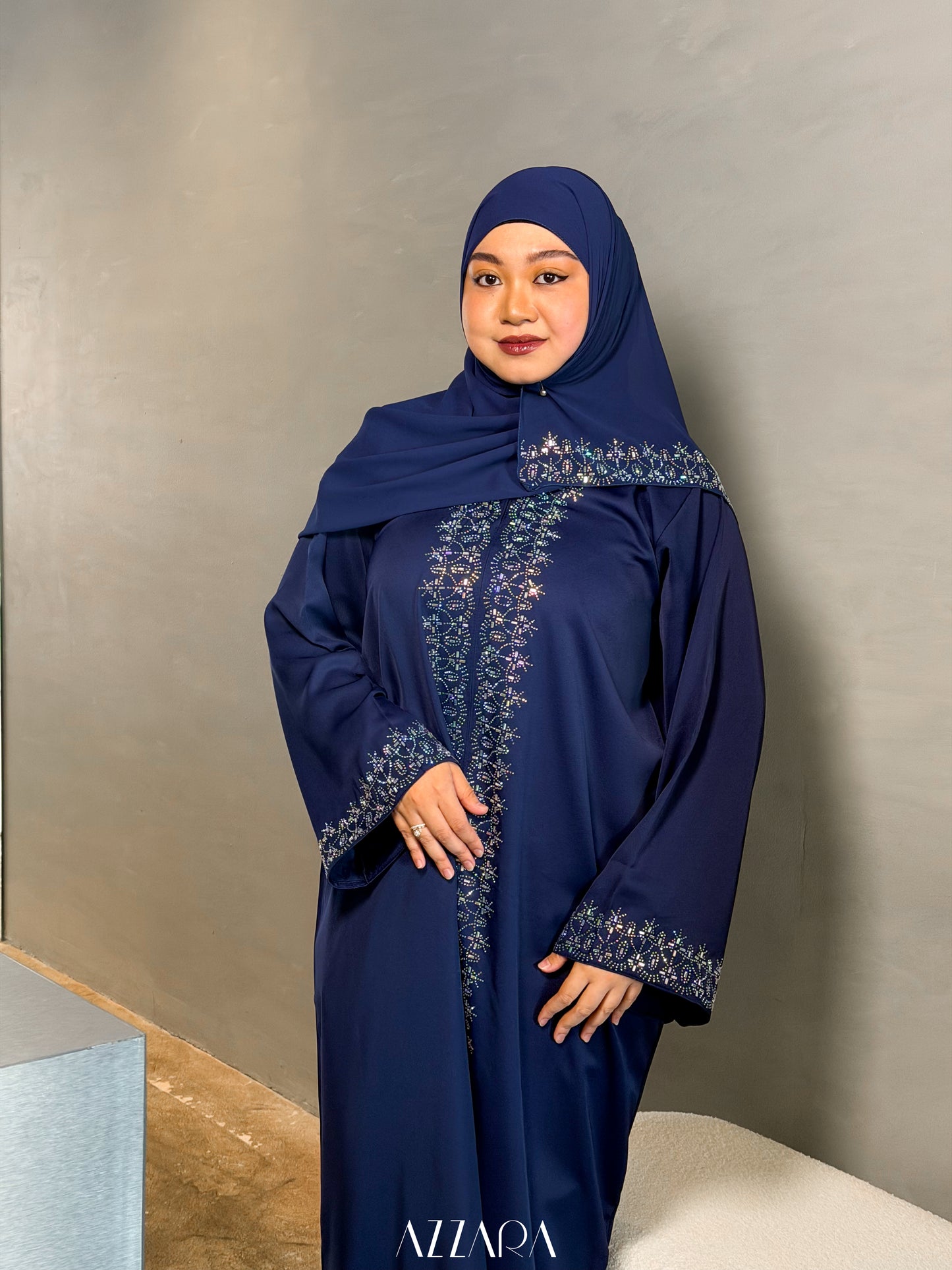 (L033) - Diamond Muses in Deep Navy Rhinestones