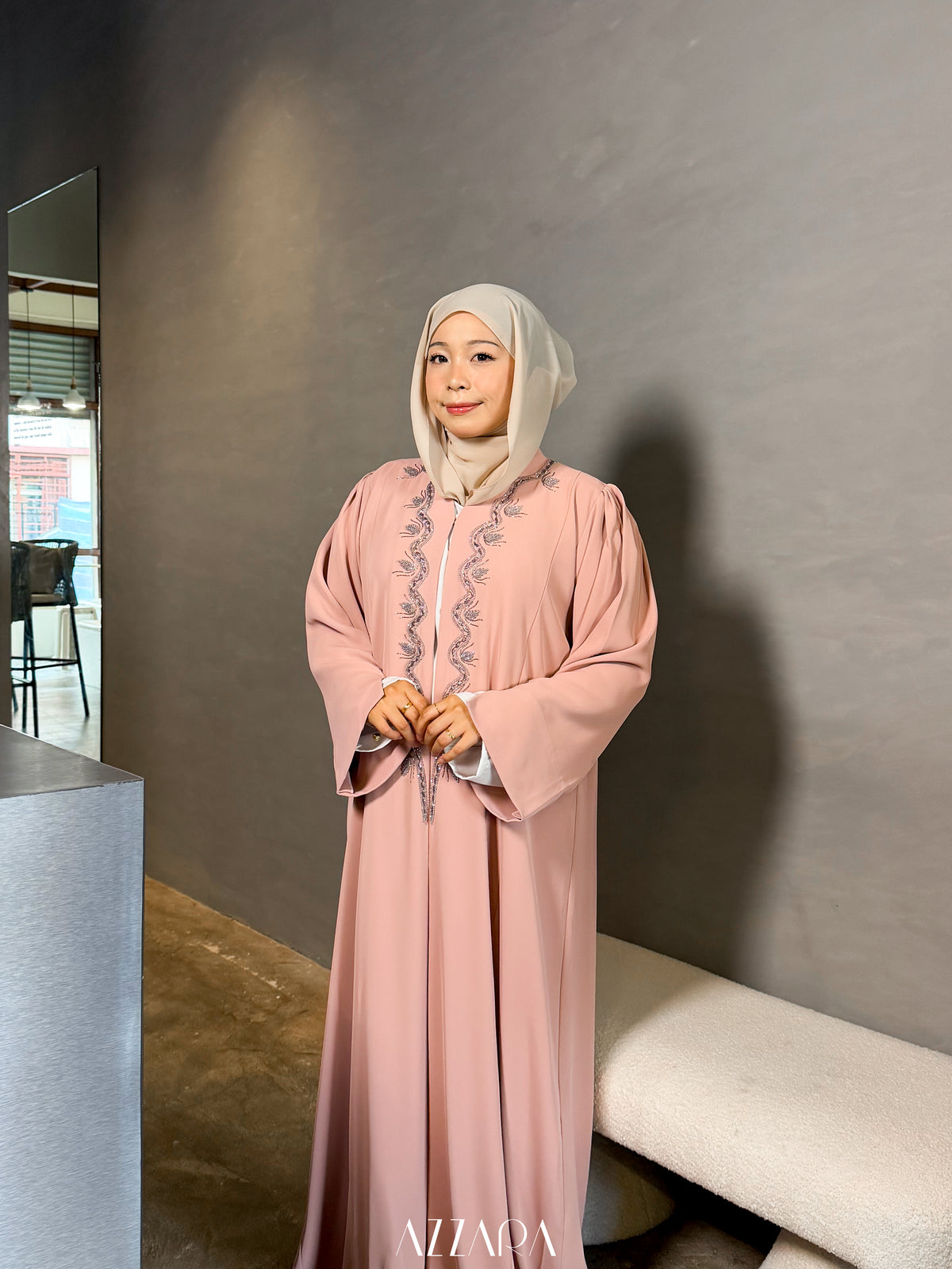 (P006) - Abaya Luxé Custom Made (Pink)