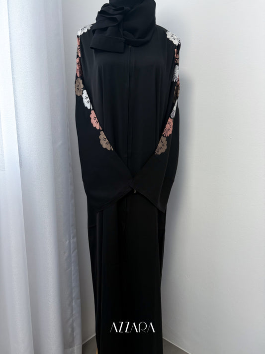 Sahara Abaya (D079) - Pastel Flowers