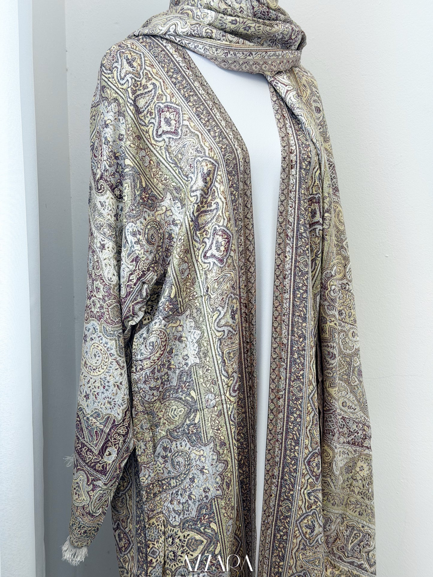 (P006) Pashmina Abaya - Soft Yellow
