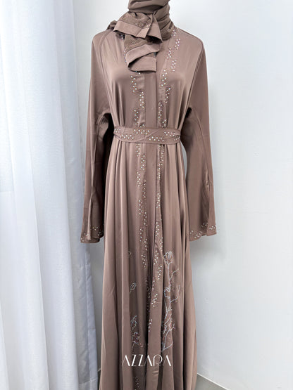 (D085) Sahara Abaya - Chocolate Princess Cutting