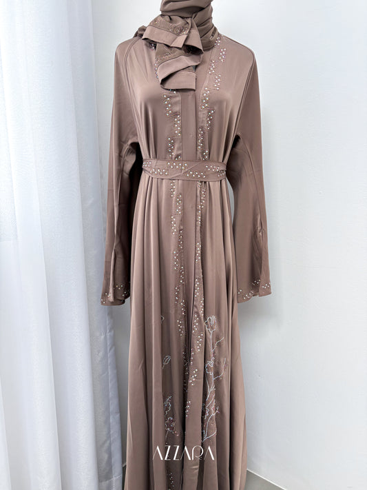 Sahara Abaya (D085) - Chocolate Princess Cutting