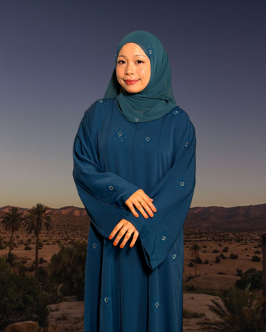 (L027) - Nara Diamond in Teal Blue (Swarovski)