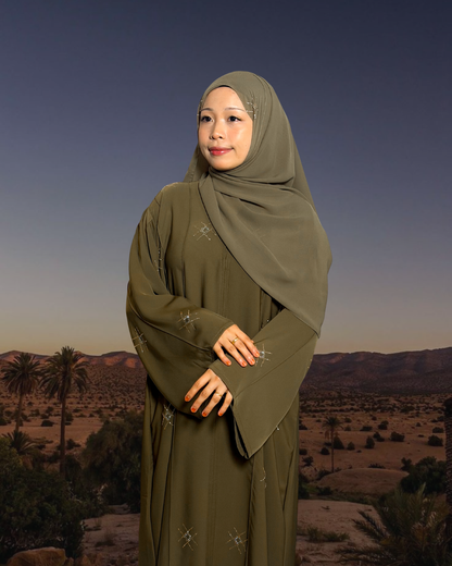 (L029) - Nara Diamond in Olive Green (Swarovski)