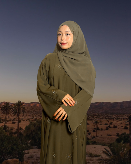 (L029) - Nara Diamond in Olive Green (Swarovski)
