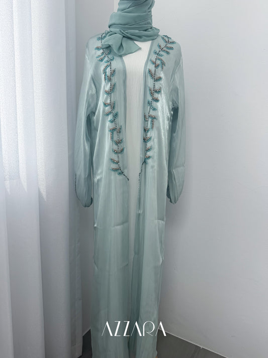 Sahara Abaya (D064) - Blue shimmer double abaya