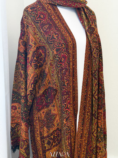 (P003) Pashmina Abaya - Dark Orange Maroon