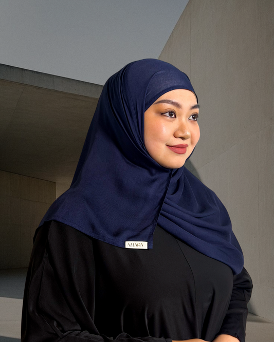 (S001) Azzara Modal Shawl - Navy Blue