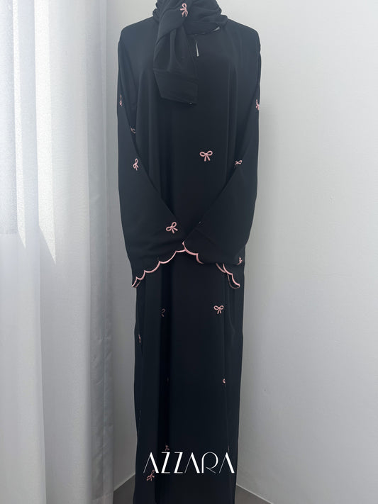 Sahara Abaya (D060) - Black Coquette