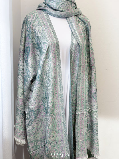 (P005) Pashmina Abaya - Pink Turquoise