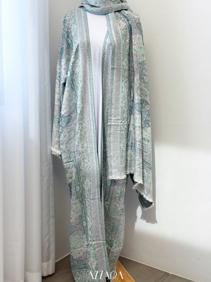 (P005) Pashmina Abaya - Pink Turquoise