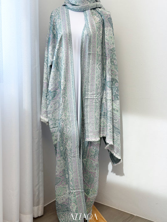 (P005) Pashmina Abaya - Pink Turquoise