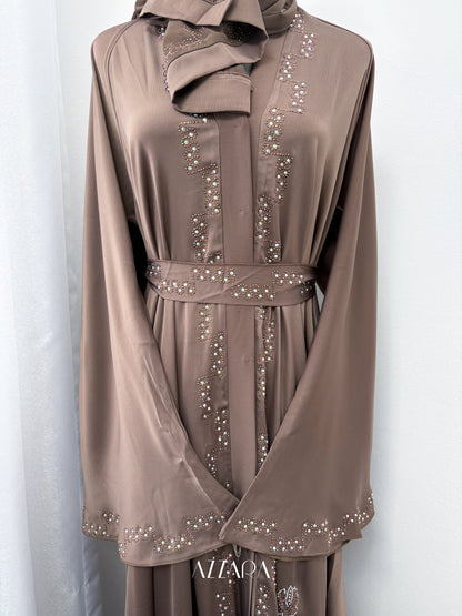 (D085) Sahara Abaya - Chocolate Princess Cutting