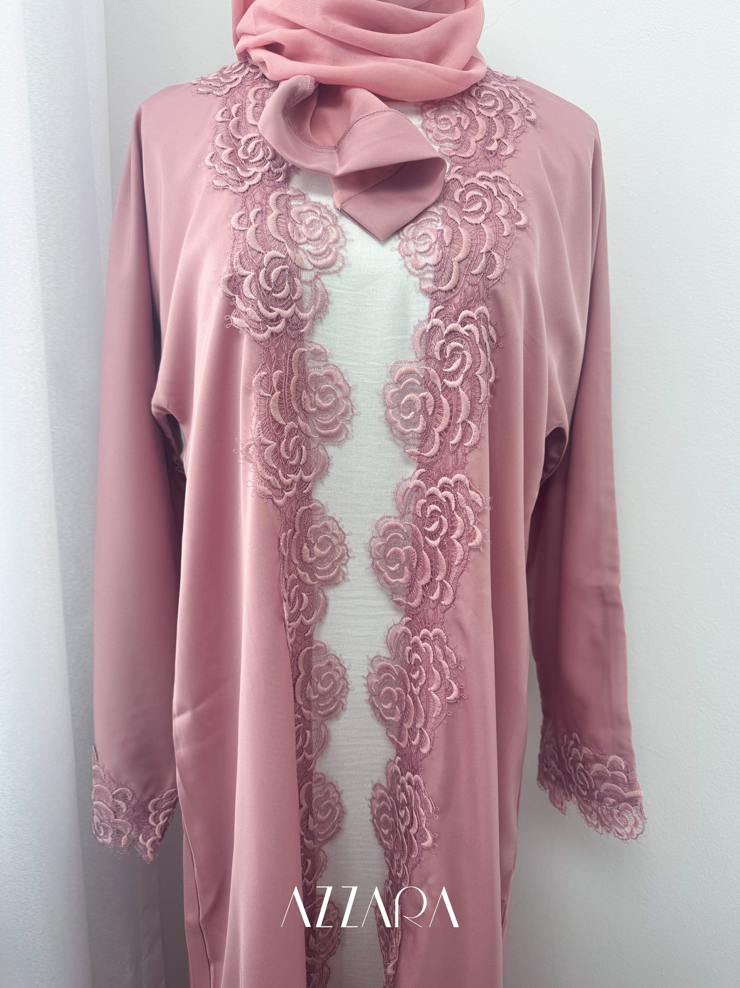 Sahara Abaya (D047) - Pink Roses Double Abaya