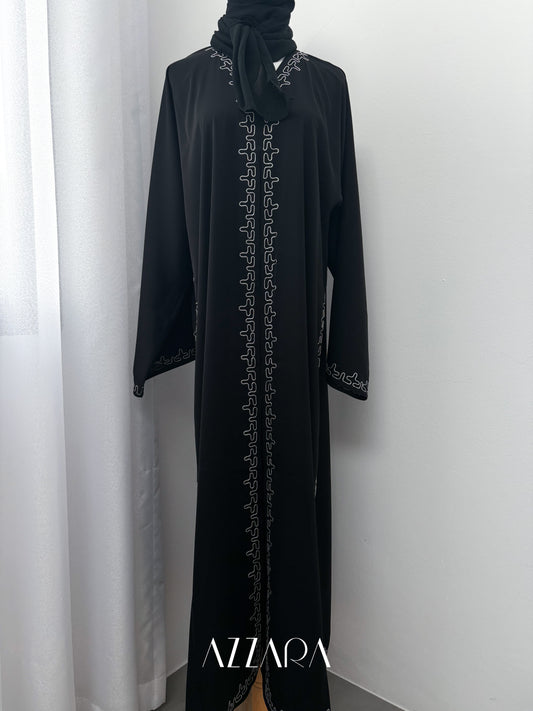 Sahara Abaya (D067) - Black Embroid Abaya