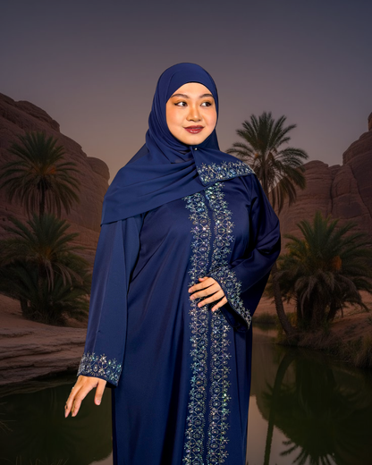 (L033) - Diamond Muses in Deep Navy Rhinestones