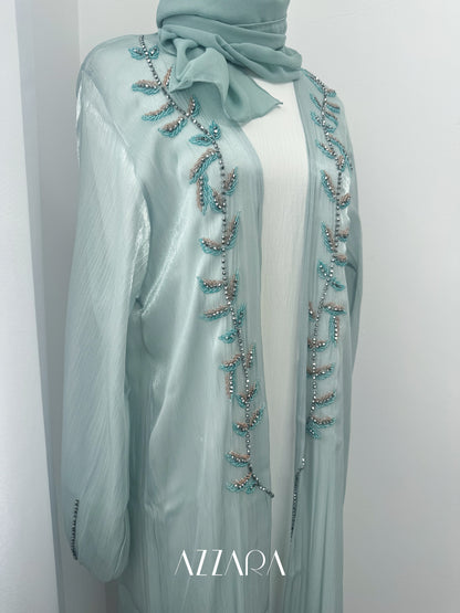 Sahara Abaya (D064) - Blue shimmer double abaya