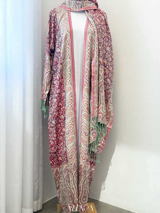 (P002) Pashmina Abaya - Purple Green