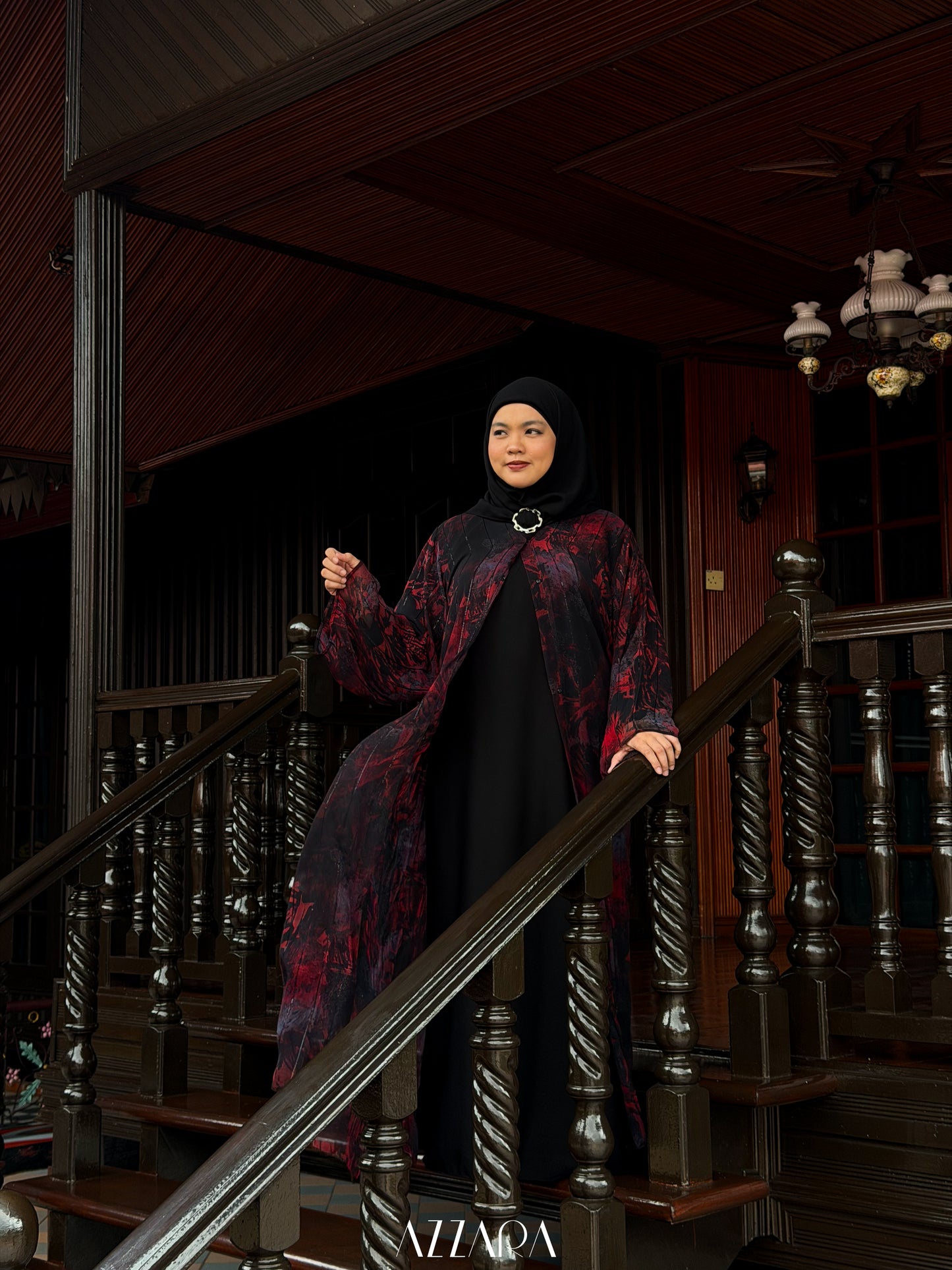 (N064) Raya Rossa - The Klasik Chiffon in Scarlet Red