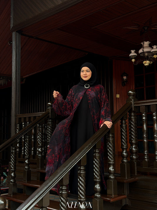 (N064) Raya Rossa - The Klasik Chiffon in Scarlet Red