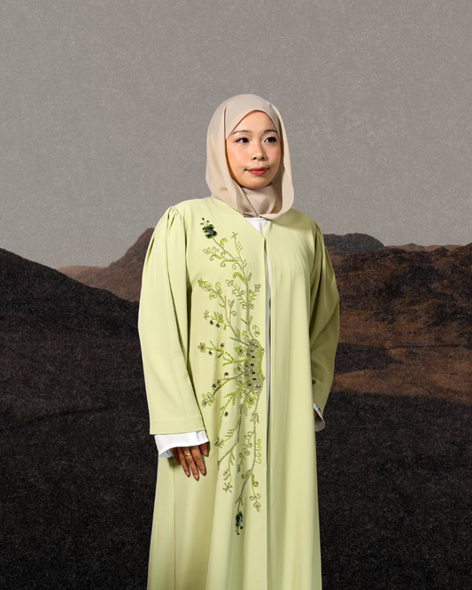 (P002) - Abaya Luxé Custom Made (Light Green)