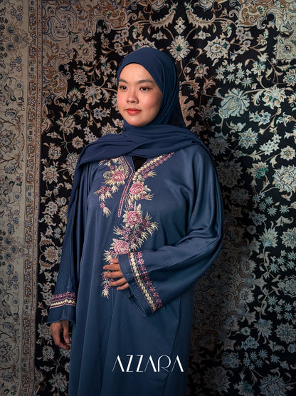 (N002) Luna Raudha - Sapphire Blue Embroidery + Crystal Stone